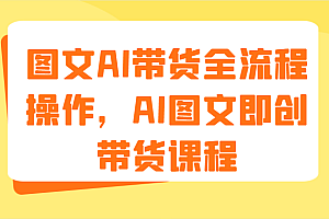 图文AI带货全流程操作,AI图文即创带货课程(9节)