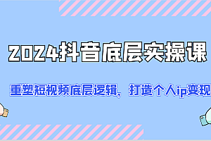2024抖音底层实操课:重塑短视频底层逻辑,打造个人ip变现(52节)