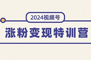(11779期)2024视频号-涨粉变现特训营:一站式打造稳定视频号涨粉变现模式(10节)