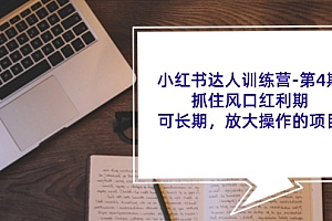 (11837期)小红书达人训练营-第4期:抓住风口红利期,可长期,放大操作的项目