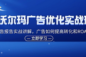 (11847期)沃尔玛广告优化实战班,广告报告实战讲解,广告如何提高转化和ROAS等
