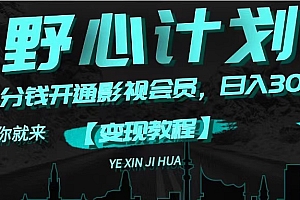 (11860期)《野心计划》一分钱卖影视会员,日入300+