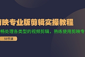 (11969期)剪映专业版剪辑实操教程:流畅处理各类型的视频剪辑,熟练使用剪映专业版