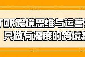 TIKTOK跨境思维与运营实操课,只做有深度的跨境知识