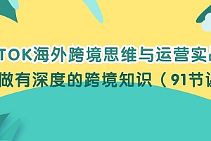 (12010期)TIKTOK海外跨境思维与运营实战课,只做有深度的跨境知识(91节课)