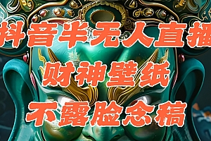 (12036期)抖音半无人直播公会素材撸音浪,生肖财神AI图直播不露脸读稿,单日1000+