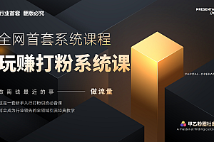(12037期)全网首套系统打粉课,日入3000+,手把手各行引流SOP团队实战教程