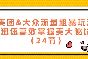 (12044期)美团&大众流量粗暴玩法,迅速高效掌握美大秘诀(24节)
