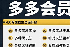 拼多多会员,拼多多实战宝典+实战落地实操,从新手到高阶内容全面覆盖