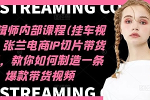 IP剪辑师内部课程(挂车视频),张兰电商IP切片带货培训,教你如何制造一条爆款带货视频