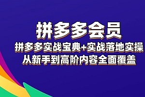 (12056期)拼多多 会员,拼多多实战宝典+实战落地实操,从新手到高阶内容全面覆盖