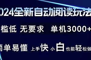 (12063期)2024全新自动阅读玩法 全新技术 全新玩法 单机3000+ 小白也能玩的转 也…