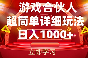 (12086期)2024游戏合伙人暴利详细讲解