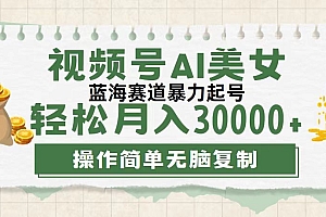 (12087期)视频号AI美女跳舞,轻松月入30000+,蓝海赛道,流量池巨大,起号猛,无…