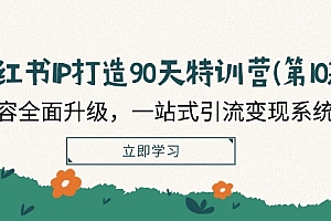 小红书IP打造90天特训营(第10期):内容全面升级,一站式引流变现系统课