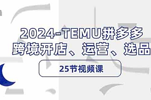 2024TEMU拼多多跨境开店、运营、选品(25节视频课)