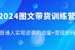 2024图文带货训练营,普通人实现逆袭的流量+变现密码(87节课)