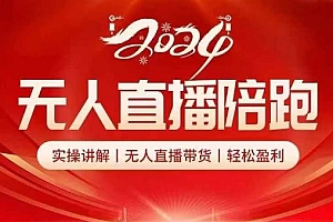 2024无人直播陪跑全套课,实操讲解,无人直播带货,轻松盈利