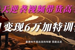30天逆袭视频带货高手,单月变现6万加特训营-麦子甜