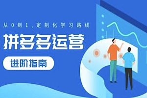 拼多多运营进阶指南,从0到1定制化学习路线