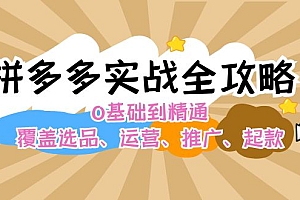 (12292期)拼多多实战全攻略:0基础到精通,覆盖选品、运营、推广、起款