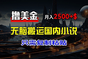 (12303期)最新撸美金项目,搬运国内小说爽文,只需复制粘贴,稿费月入2500+美金…