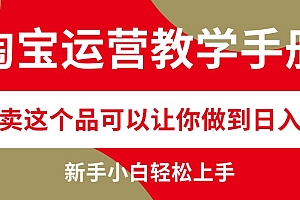 (12351期)淘宝运营教学手册,在淘宝卖这个品可以让你做到日入2000+,新手小白轻…
