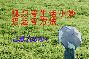 视频号生活小妙招分享赛道, 起号涨粉新方法,日涨100粉