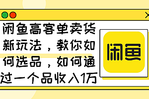 (12387期)闲鱼高客单卖货新玩法,教你如何选品,如何通过一个品收入1万+