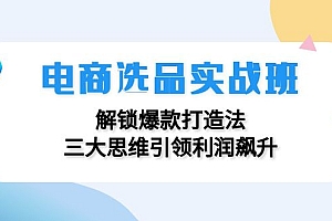 (12398期)电商选品实战班:解锁爆款打造法,三大思维引领利润飙升