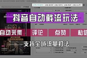 抖音自动截流玩法,利用一个软件自动采集、评论、点赞、私信,全域引流