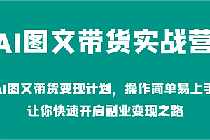 AI图文带货实战营-AI图文带货变现计划,操作简单易上手,让你快速开启副业变现之路