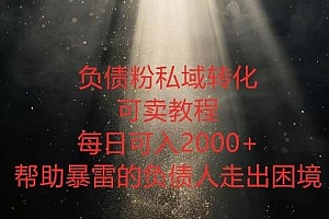 负债粉掘金计划,帮助负债者解决问题,债务规划,债务重组,最好的变现方式【揭秘】