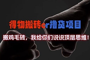 得物搬砖撸货项目?掰下数据,我给你们说说顶层思维【揭秘】