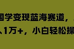 国学变现蓝海赛道,月入1W+,小白轻松操作【揭秘】