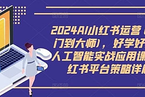 2024AI小红书运营(从入门到大师),好学好用的人工智能实战应用课,小红书平台策略详解