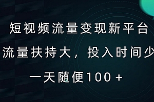 短视频流量变现新平台,流量扶持大,投入时间少,AI一件创作爆款视频,每天领个低保【揭秘】