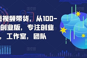 京东短视频带货,从100-1000创业版,专注创业者,工作室,团队