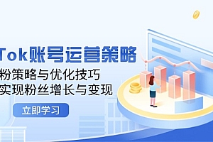 (12614期)TikTok账号运营策略:涨粉策略与优化技巧,快速实现粉丝增长与变现