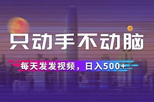 (12638期)只动手不动脑,每天发发视频,日入500+