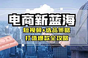 商家必看电商新蓝海:短视频+选品策略,打造爆款全攻略,月入10w+