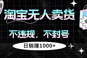 (12780期)淘宝无人卖货4,不违规不封号,简单无脑,日躺赚1000+