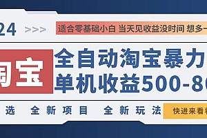 (12790期)2024淘宝暴力掘金,单机500-800,日提=无门槛
