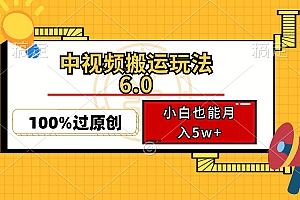 (12838期)中视频搬运玩法6.0,利用软件双重去重,100%过原创,小白也能月入5w+
