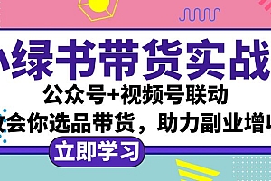 (12848期)小绿书AI带货实战营:公众号+视频号联动,教会你选品带货,助力副业增收