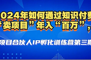 (12877期)2024年普通人如何通过知识付费“卖项目”年入“百万”人设搭建-黑科技…