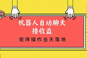 (12908期)机器人自动聊天撸收益,单机日入500+矩阵操作当天落地