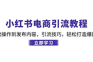 (12913期)小红书电商引流教程:从基础操作到发布内容,引流技巧,轻松打造爆款产品
