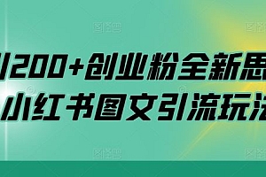 日引200+创业粉全新思路,小红书图文引流玩法【揭秘】