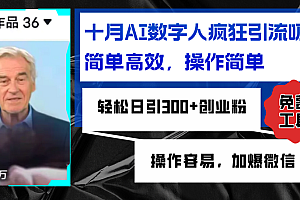 (12963期)AI数字人疯狂引流吸粉,简单高效,日引300+创业粉 ,操作容易,加爆微信